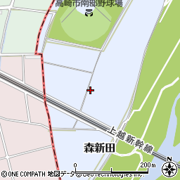 群馬県藤岡市森新田445周辺の地図