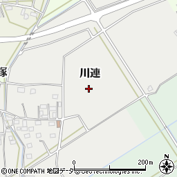 茨城県筑西市川連周辺の地図