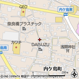 群馬県太田市内ケ島町周辺の地図