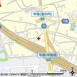 群馬県藤岡市中島489-3周辺の地図