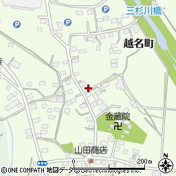 栃木県佐野市越名町822周辺の地図