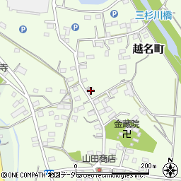 栃木県佐野市越名町832周辺の地図