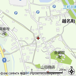 栃木県佐野市越名町820周辺の地図