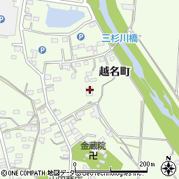 栃木県佐野市越名町841周辺の地図
