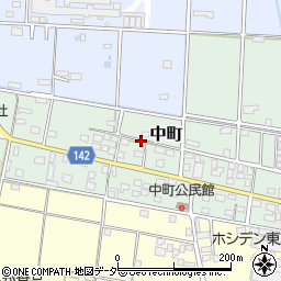 群馬県伊勢崎市中町周辺の地図