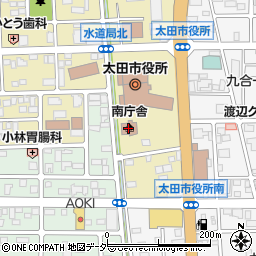 太田市役所（南庁舎）周辺の地図