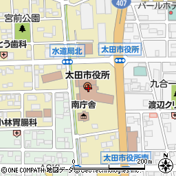 太田市役所　医療年金課国民年金係周辺の地図