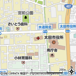 群馬東部水道企業団　太田本所周辺の地図
