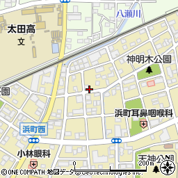 群馬県太田市浜町周辺の地図
