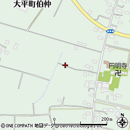 栃木県栃木市大平町伯仲周辺の地図