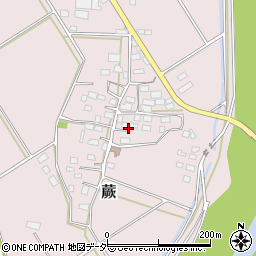 茨城県筑西市蕨周辺の地図