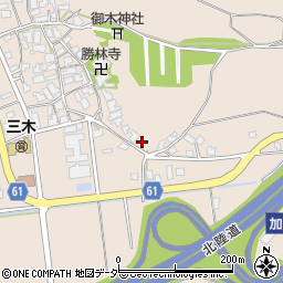 石川県加賀市三木町周辺の地図