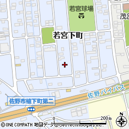 栃木県佐野市若宮下町周辺の地図