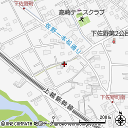 群馬県高崎市下佐野町1121周辺の地図