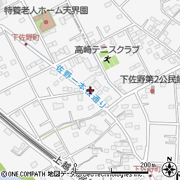 群馬県高崎市下佐野町536-9周辺の地図