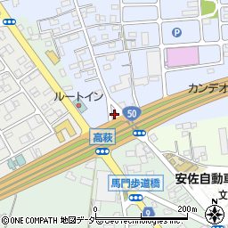 栃木県佐野市高萩町376周辺の地図