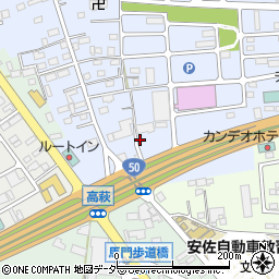 栃木県佐野市高萩町374周辺の地図