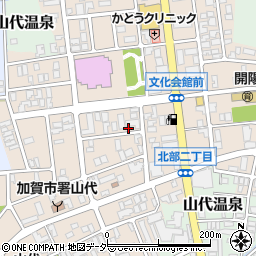 石川県加賀市山代温泉北部周辺の地図