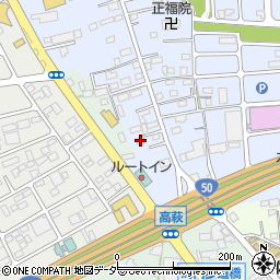 栃木県佐野市高萩町382周辺の地図