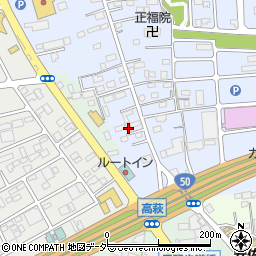 栃木県佐野市高萩町384周辺の地図