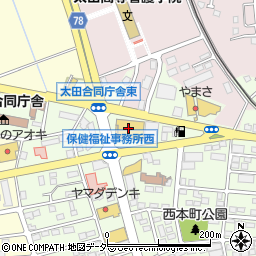 トヨタカローラ群馬　太田西本町店周辺の地図