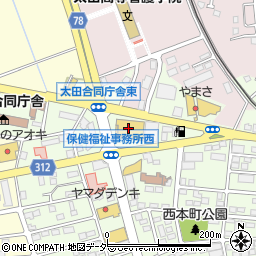 トヨタカローラ群馬　太田西本町店周辺の地図