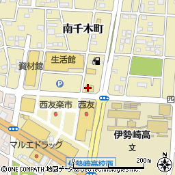 群馬県伊勢崎市南千木町周辺の地図