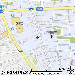 栃木県佐野市高萩町401周辺の地図