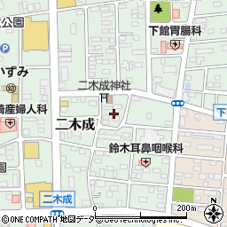 茨城県筑西市二木成周辺の地図