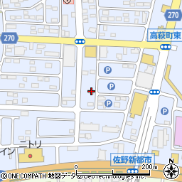 栃木県佐野市高萩町1330周辺の地図