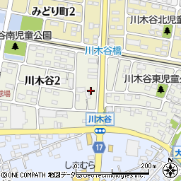 茨城県結城市川木谷周辺の地図
