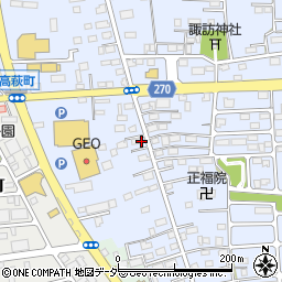 栃木県佐野市高萩町408周辺の地図