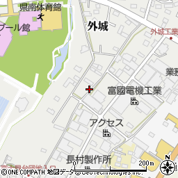 栃木県小山市外城周辺の地図