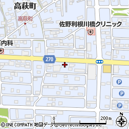 栃木県佐野市高萩町1332周辺の地図
