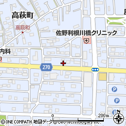 栃木県佐野市高萩町29周辺の地図
