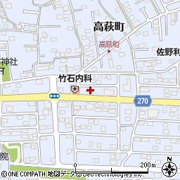 栃木県佐野市高萩町1216周辺の地図