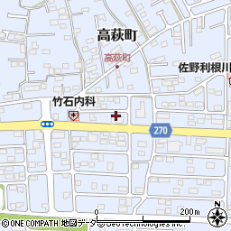 栃木県佐野市高萩町1107周辺の地図
