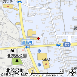 栃木県佐野市高萩町455周辺の地図