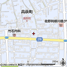 栃木県佐野市高萩町1217周辺の地図