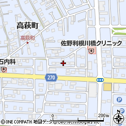 栃木県佐野市高萩町1313-10周辺の地図