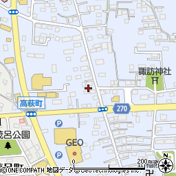 栃木県佐野市高萩町450周辺の地図