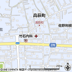 栃木県佐野市高萩町1215周辺の地図