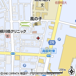 栃木県佐野市高萩町1320-12周辺の地図