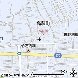栃木県佐野市高萩町1110周辺の地図