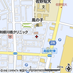 栃木県佐野市高萩町1320-6周辺の地図