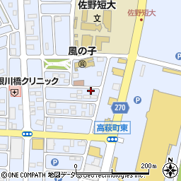 栃木県佐野市高萩町1320-8周辺の地図