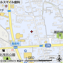 栃木県佐野市高萩町452周辺の地図