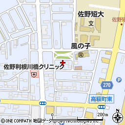 栃木県佐野市高萩町1318周辺の地図