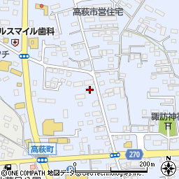栃木県佐野市高萩町458周辺の地図