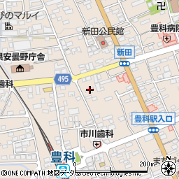 長野県安曇野市豊科新田5960-2周辺の地図